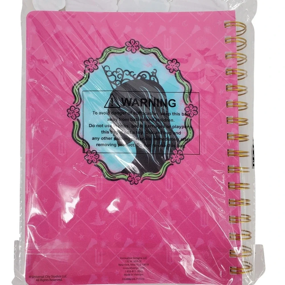 Wicked Journal Spiral Bound Pink Glinda Bookmarks Sections 96 Pages 8
